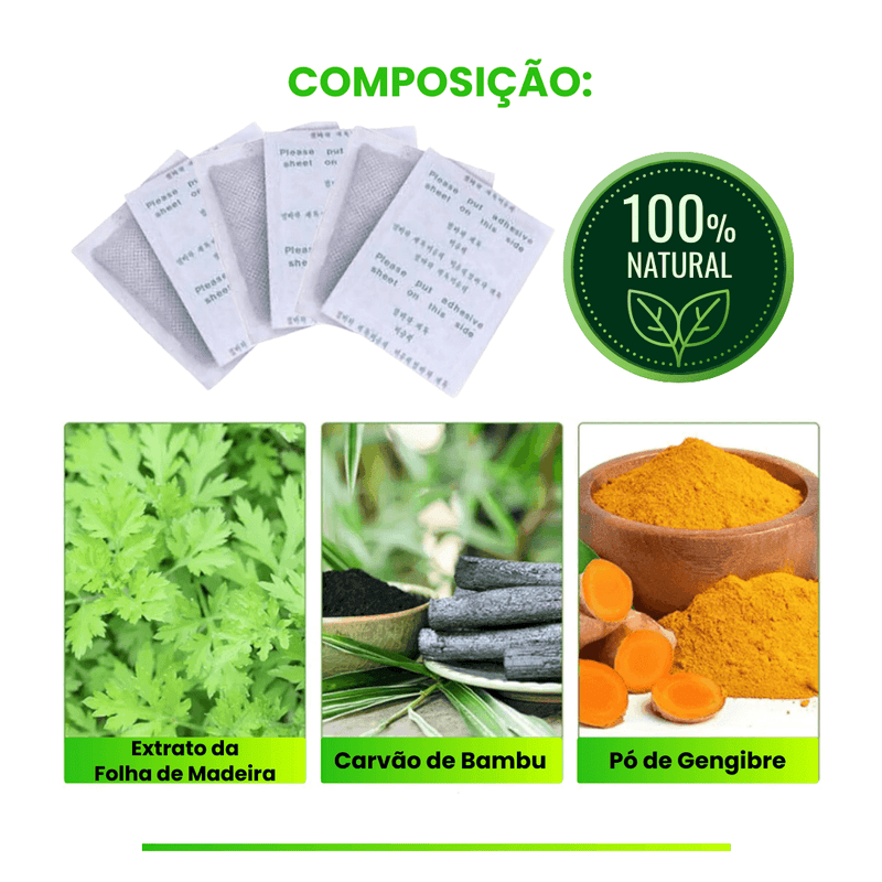 Kit Adesivo Detox - Elimina Dores, Inchaços e Desintoxica - 100% Natural (Nacional 🇧🇷)