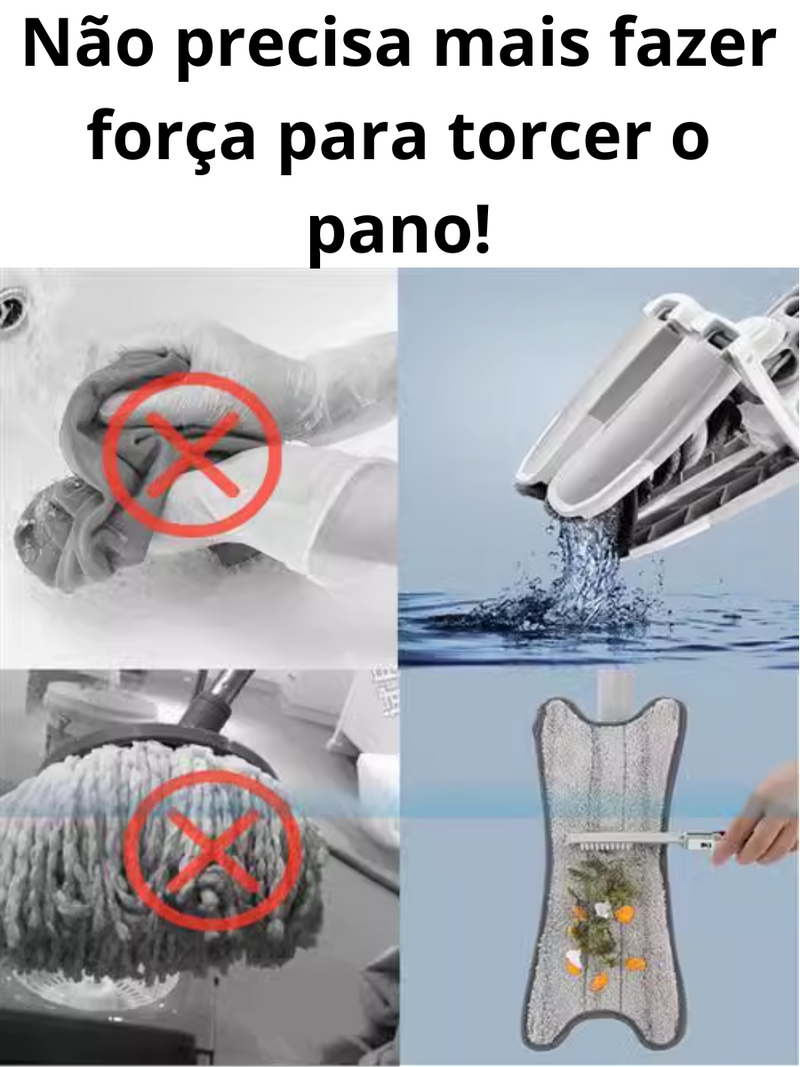 Mop de Limpeza com Torcedor de Pano Automático - Easy Clean Mop (Nacional 🇧🇷)